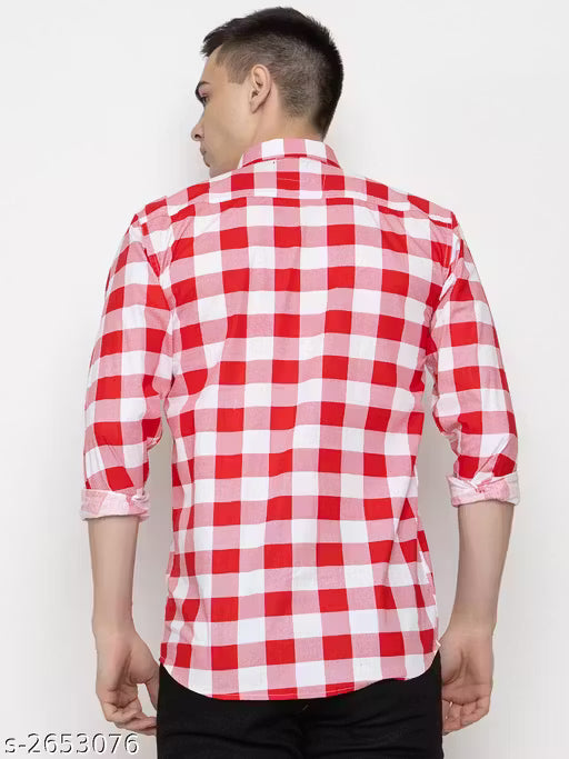 Frekman Stylish Cotton Blend Check Men's Shirt Pack of 1