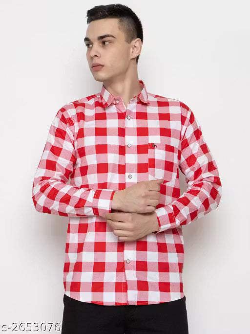 Frekman Stylish Cotton Blend Check Men's Shirt Pack of 1