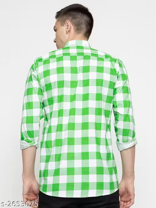 Frekman Stylish Cotton Blend Check Men's Shirt Pack of 1