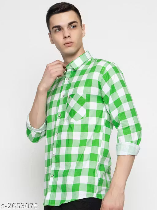Frekman Stylish Cotton Blend Check Men's Shirt Pack of 1