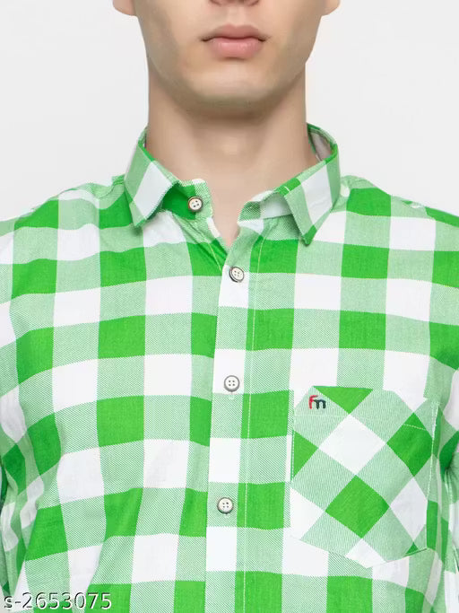 Frekman Stylish Cotton Blend Check Men's Shirt Pack of 1