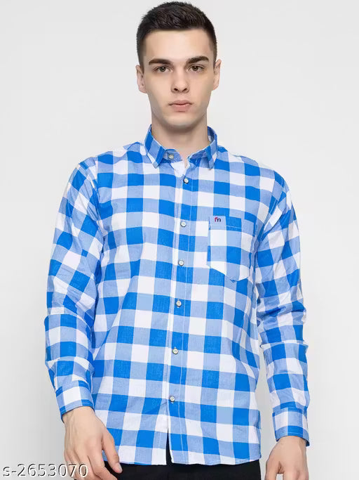 Frekman Stylish Cotton Blend Check Men's Shirt Pack of 1