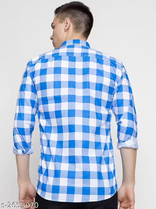 Frekman Stylish Cotton Blend Check Men's Shirt Pack of 1