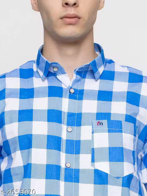 Frekman Stylish Cotton Blend Check Men's Shirt Pack of 1