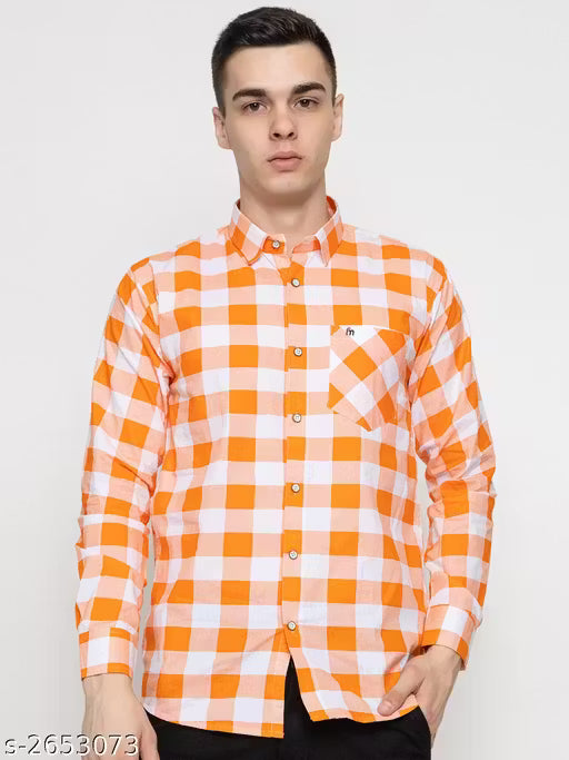 Frekman Stylish Cotton Blend Check Men's Shirt Pack of 1