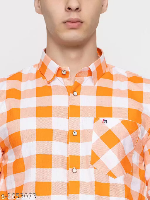 Frekman Stylish Cotton Blend Check Men's Shirt Pack of 1