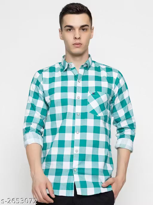 Frekman Stylish Cotton Blend Check Men's Shirt Pack of 1