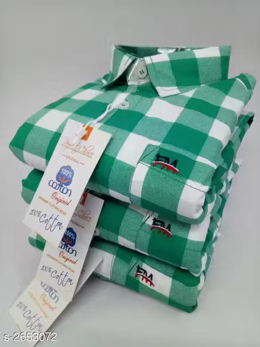 Frekman Stylish Cotton Blend Check Men's Shirt Pack of 1