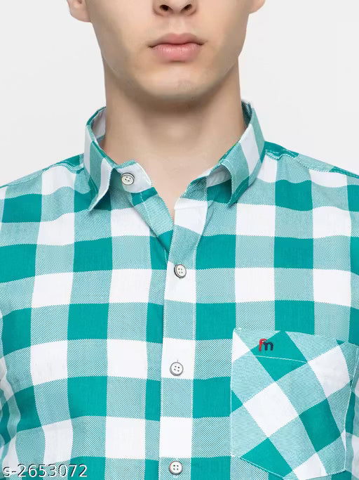 Frekman Stylish Cotton Blend Check Men's Shirt Pack of 1