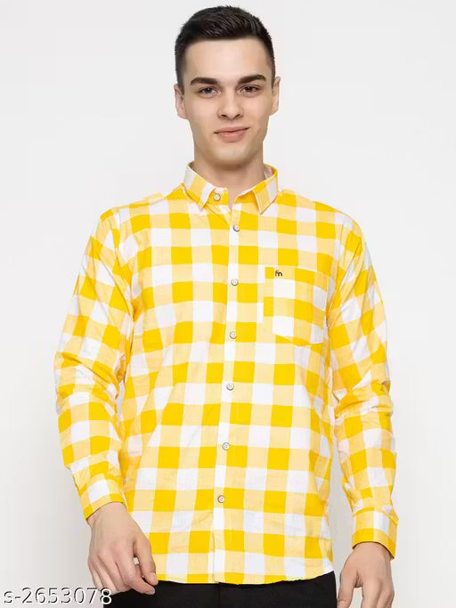Frekman Stylish Cotton Blend Check Men's Shirt Pack of 1