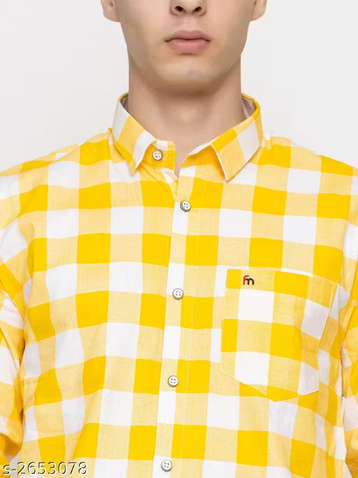 Frekman Stylish Cotton Blend Check Men's Shirt Pack of 1