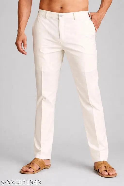 Men's simple plan white kurta with pyjama set