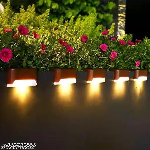 [ PACK OF 4 ]Step Lights Waterproof LED Solar Power Outdoor Fence Light for Deck Stair Railing, Outside Lighting for Wall Garden Backyard Patio Balcony Décor