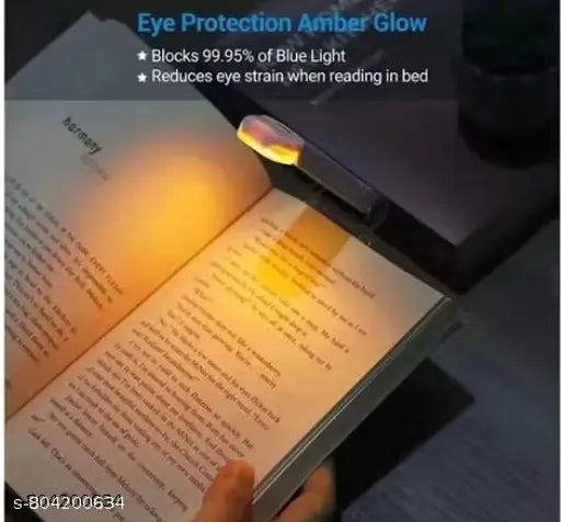 (PACK OF _ 1 ,WHITE) Glass Book Lamp for Night Reading, Rechargeable LED Study Light for Student, 3 Brightness & 3 Color Modes Clip-On (Clip-on Book Lamp)
