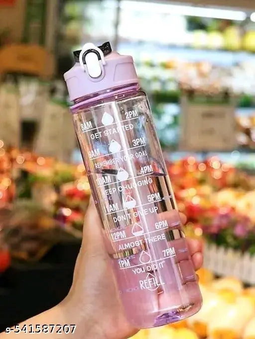 Water Bottle - 1000 ml Motivational Time Marker, Leakproof Durable BPA-Free Non-Toxic Sipper Water Bottle for Office, Gym & School, TIME MAKER WATER BOTTLE
