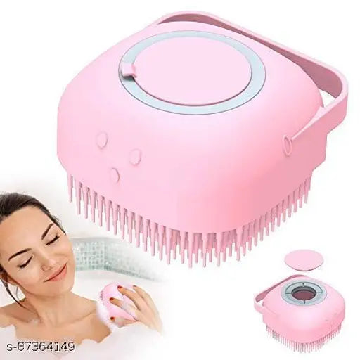 Hapani  Silicon Massage Bath Brush | Shower Brush, Scalp & Bathing Brush | For Cleaning Body | Silicon Bath Scrubber | Cleaner & Massager With Shampoo Dispenser, Bathing Tool | scrubber for bathing | Silicon Wash Scrubber | Cleaner & Massager For Shampoo