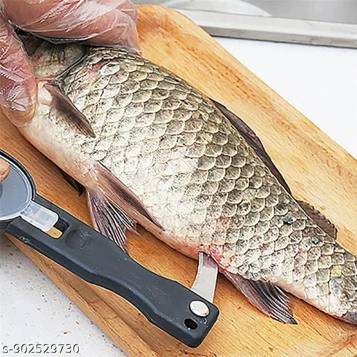 Zeyllox Quick Plastic Fish Scale Remover Tool | Fast Seafood Skin Scraper Brush | Efficient Descaling Peeler Scraper | Kitchen Cleaning Tool for Fish & Seafood Prep (Multicolour)
