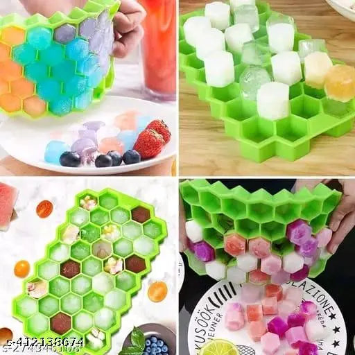 [Combo Offer...Offer..] (Pack of 2) Ice Roller & Ice Cube Trey, Facial Ice Roller For Massage Face , Ice Cube Trey Silicon Material And count of 37 Slote