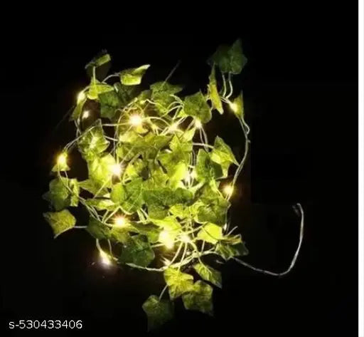 7Feet Money Plant Home Décor String Lights | Battery Operated Waterproof Lights | Vine Garland Hanging for Wall, Bedroom, Window, Wedding, Festival, Party ( Warm White)