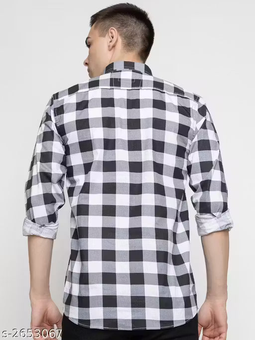 Frekman Stylish Cotton Blend Check Men's Shirt Pack of 1